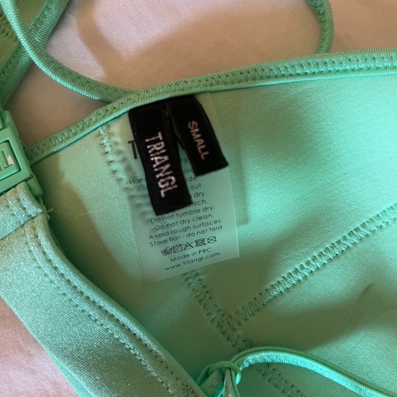 Triangle Twister Star Studded Bikini Top in Green - Picture 5 of 5